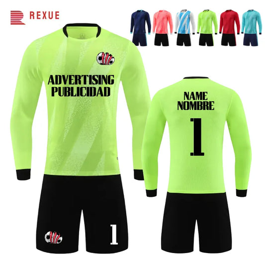 Torwart-Fußballtrikot-Anzug für Kinder und Erwachsene, personalisierbar