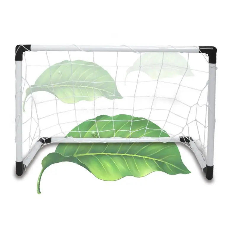 2In1 Mini Football Soccer Ball Goal Folding Post Net + Pump Kids Sport