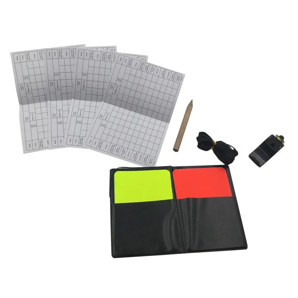 1 Set Sport Football Soccer Referee Wallet Notebook With Red Card And Yellow Card