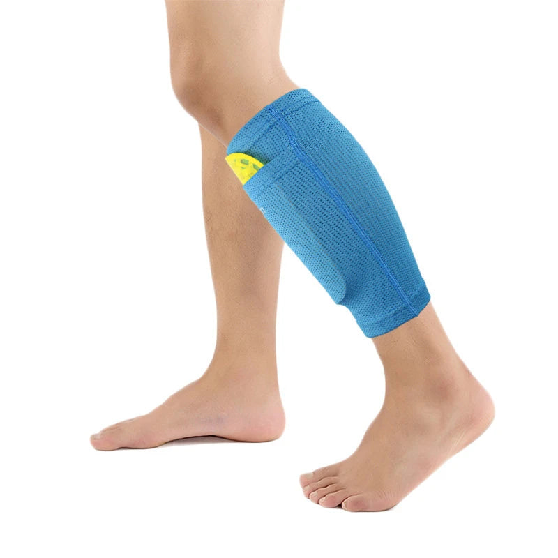 1 Pair Sports Soccer Shin Guard Pad Sleeve Sock Leg Support