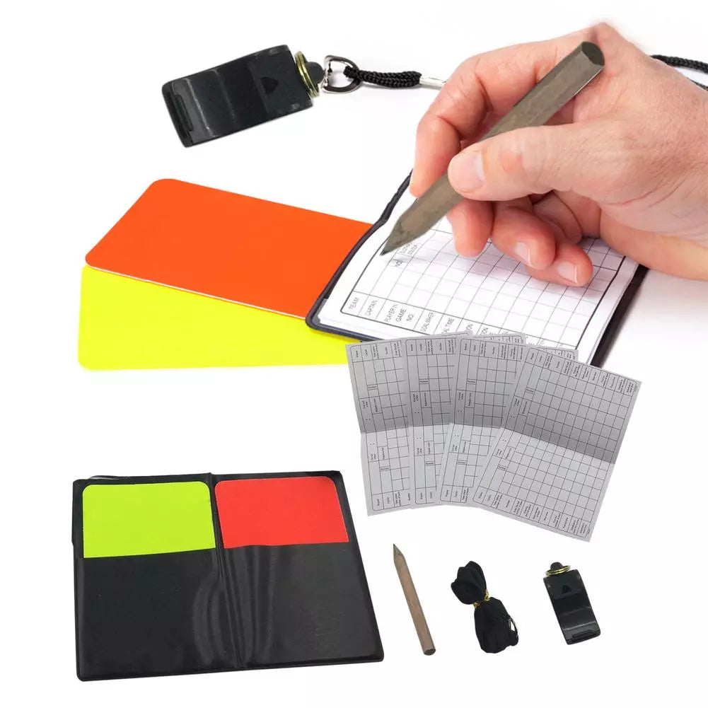 1 Set Sport Football Soccer Referee Wallet Notebook With Red Card And Yellow Card