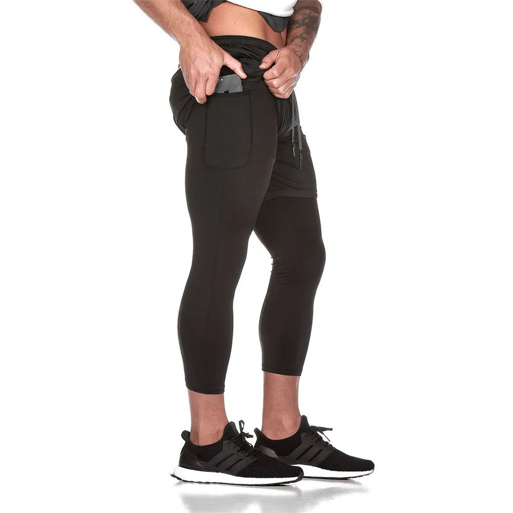 Neue Lauf-Jogginghose für Herren, Shorts, Leggings, 2 Zoll