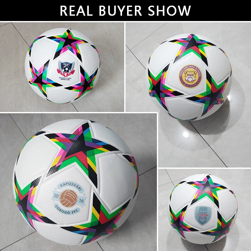 Custom LOGO Soccer Ball PU Seamless Team Match Football