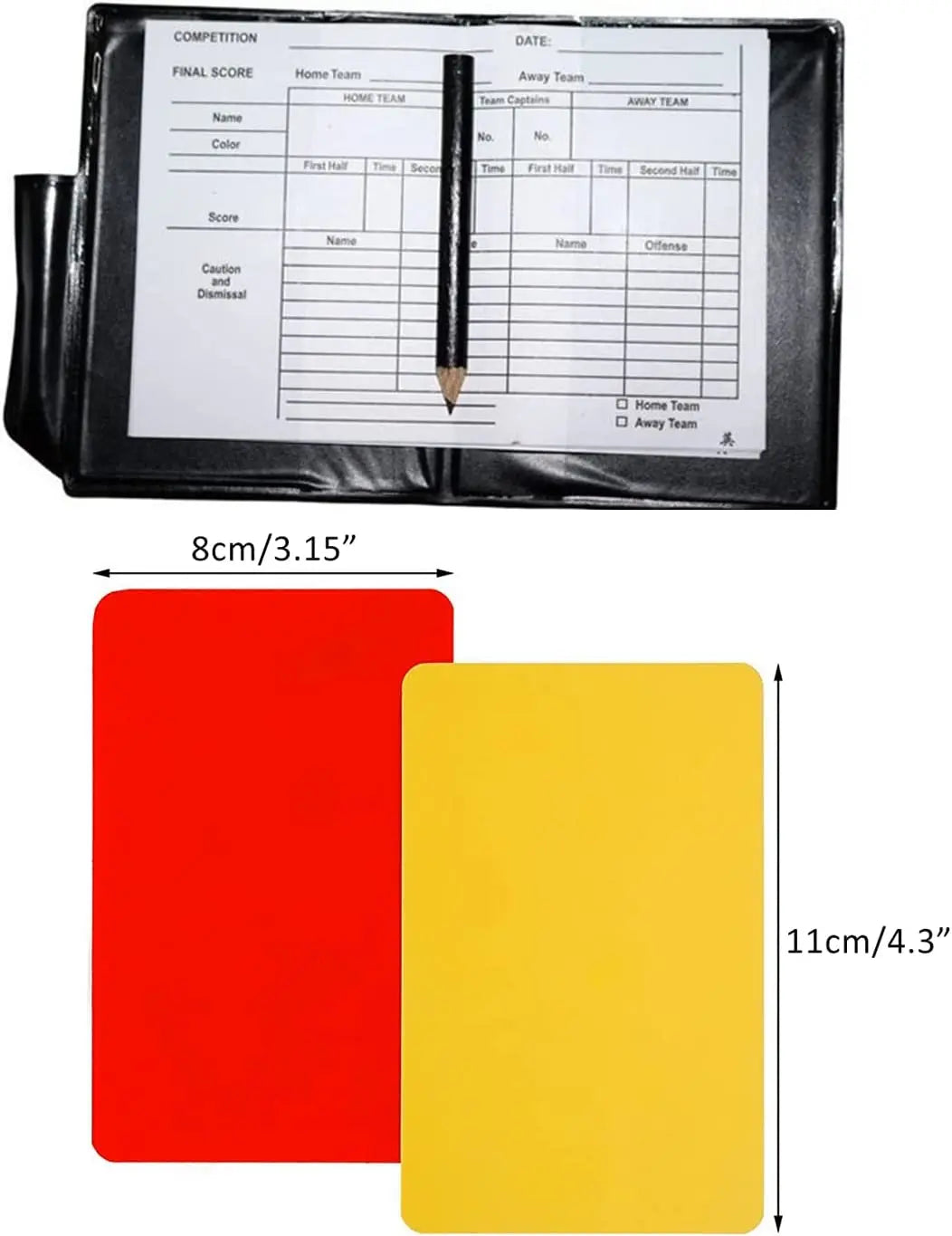 Fußball-Pfeife-Schiedsrichter-Fußballkarten-Set mit Stift-Notizbuch