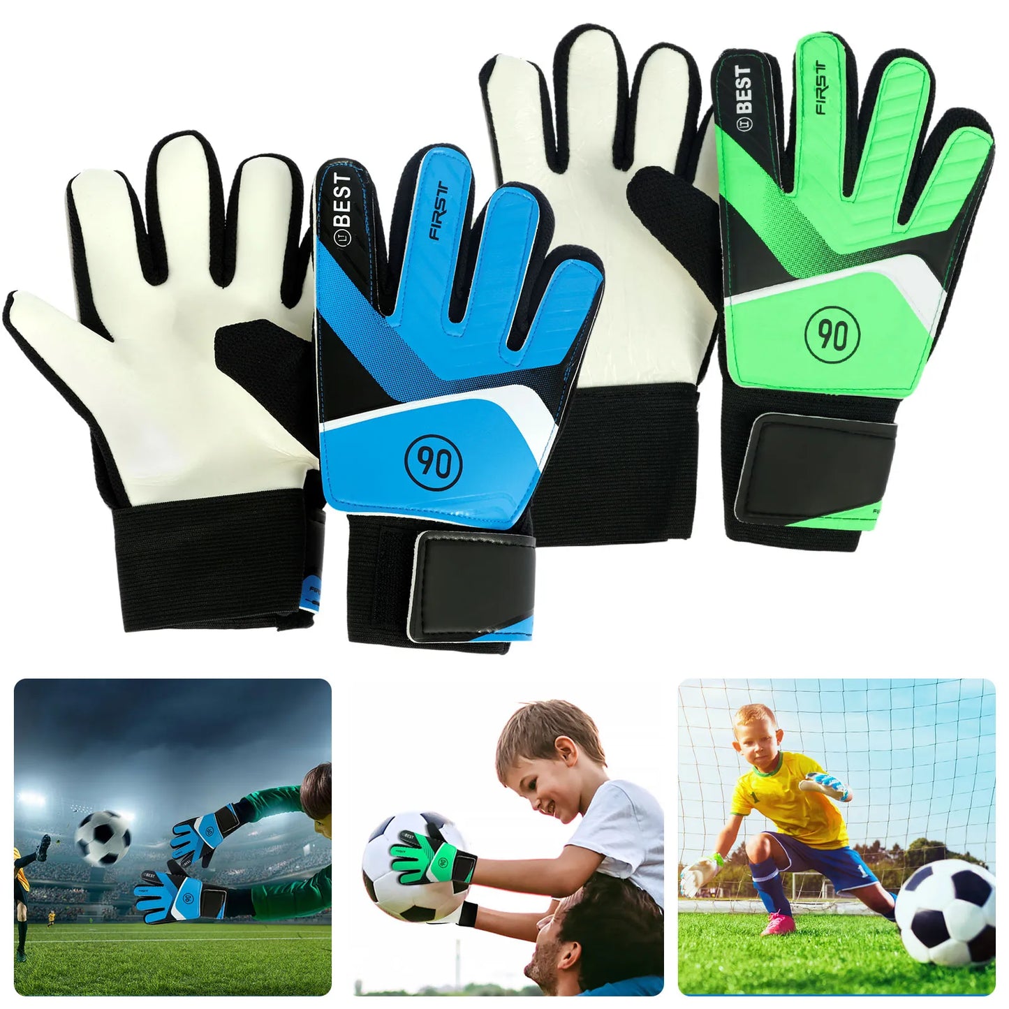 Kids Soccer Goalie Gloves 5/6/7Size Latex Children