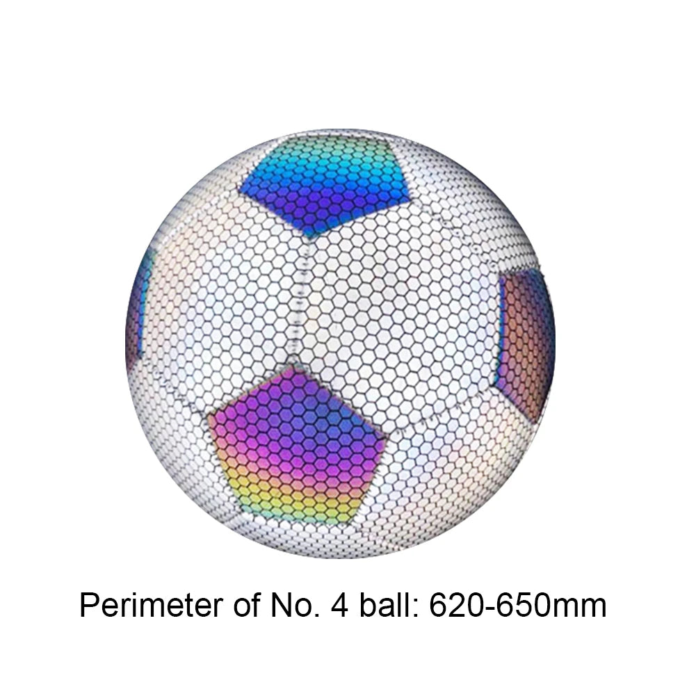 Holographics Reflektierender Fußball, Größe 4/5, leuchtet im Dunkeln