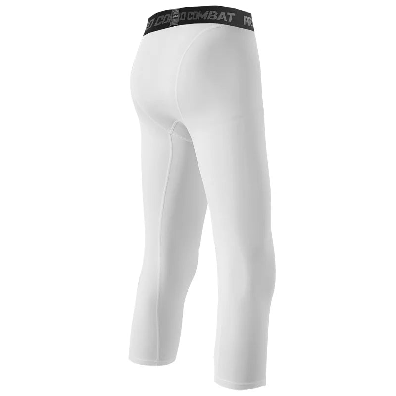 Men Compression Base Layer Running Tight Shorts Sport 3/4