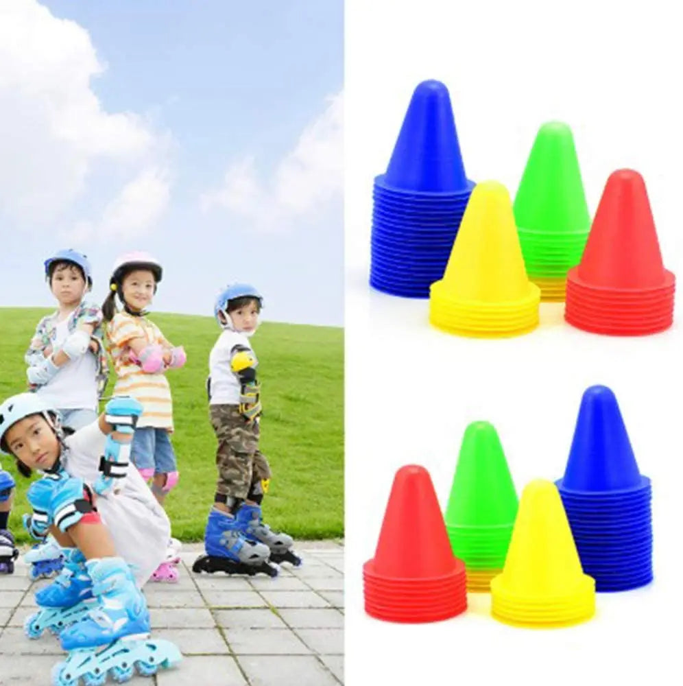 10 Piece Plastic Roller Skating Bar Flag Cone, Football Practice