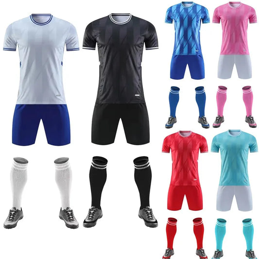 Customized Children's Football Kit Men's Soccer Team Jersey Sets