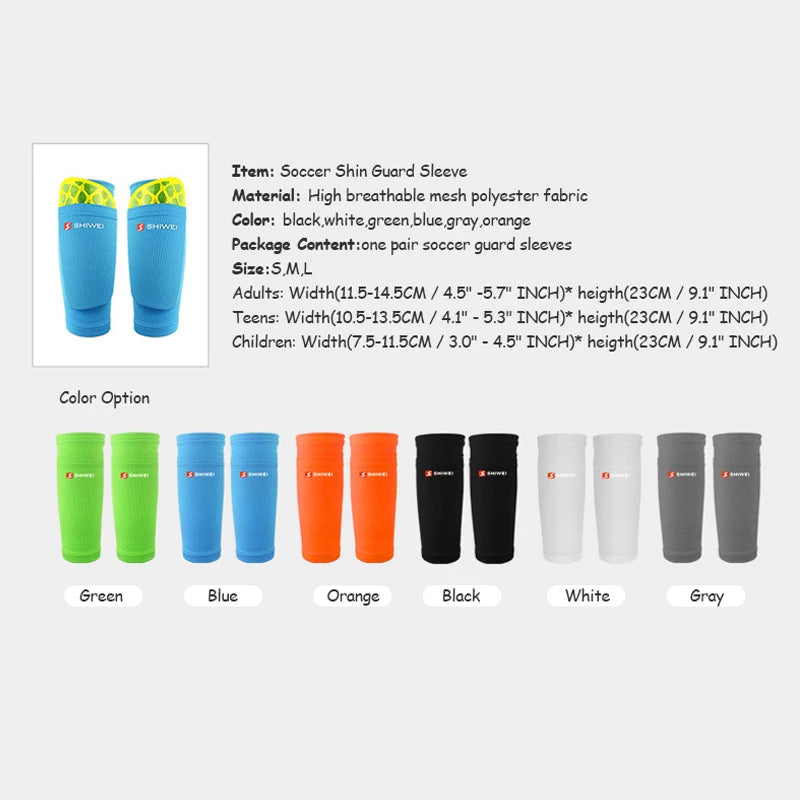 1 Pair Soccer Shin Guard Sleeve Socks Breathable Shin Guard