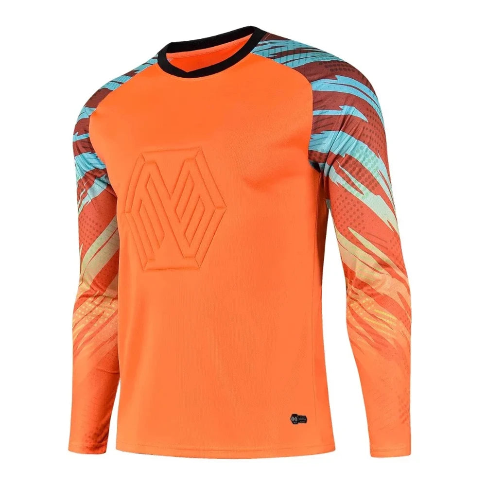 Adult Men Soccer Goalkeeper Jerseys Tops Elbow Chest Protector