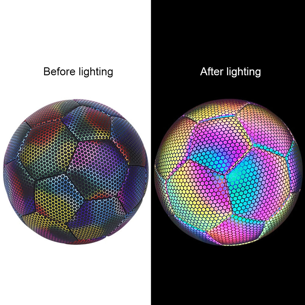 Reflective Soccer Ball Night Glow in the Dark Footballs