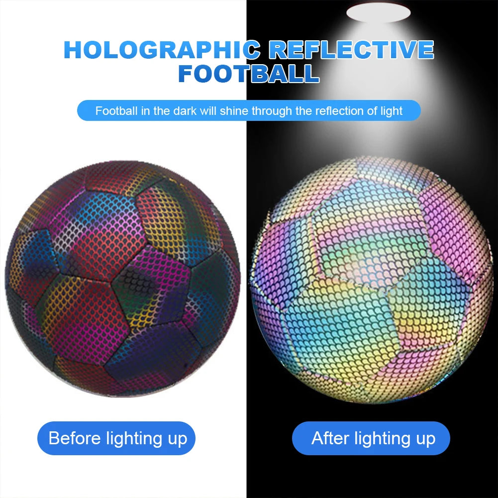 Luminous Reflective Football Size 4 5 PU Glowing Soccer Ball