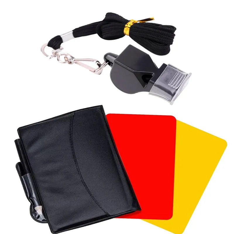 Football Whistle Referee Football Card Set With Pen Notebook