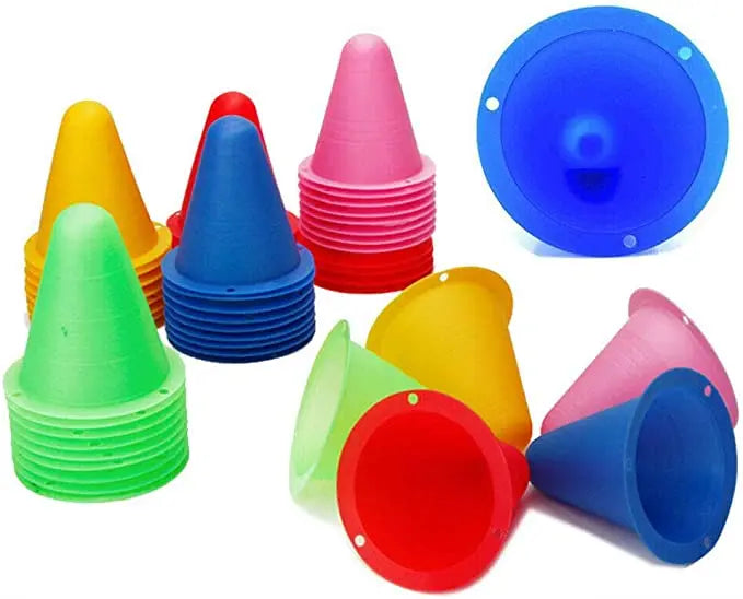 10 Piece Plastic Roller Skating Bar Flag Cone, Football Practice