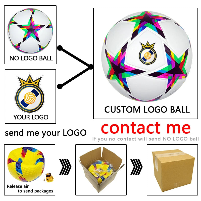 Custom LOGO Soccer Ball PU Seamless Team Match Football