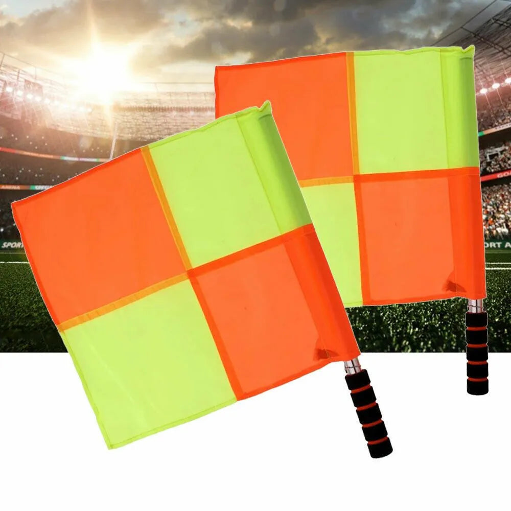 2Pcs Football Training Flags Deluxe Referee Flags Set