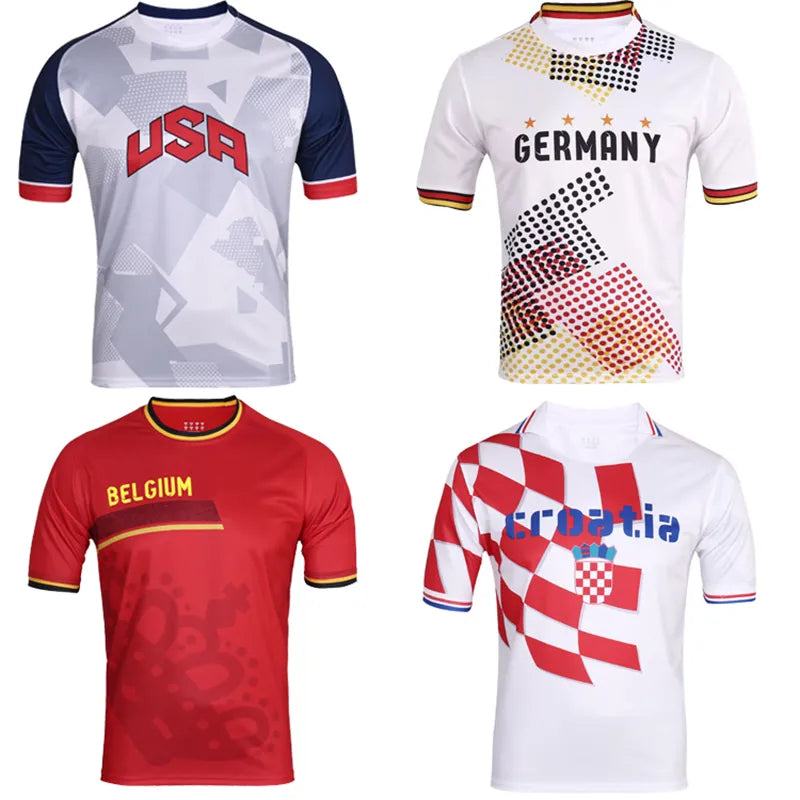 Hot Sell 2022 National Team Customize Men Sports Soccer Jersey Football Shirt Fans Kit