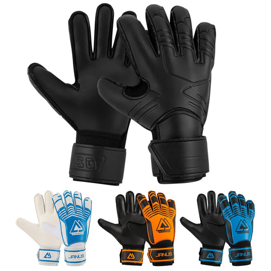 Professional Goalkeeper Gloves Black Blue Soccer Football