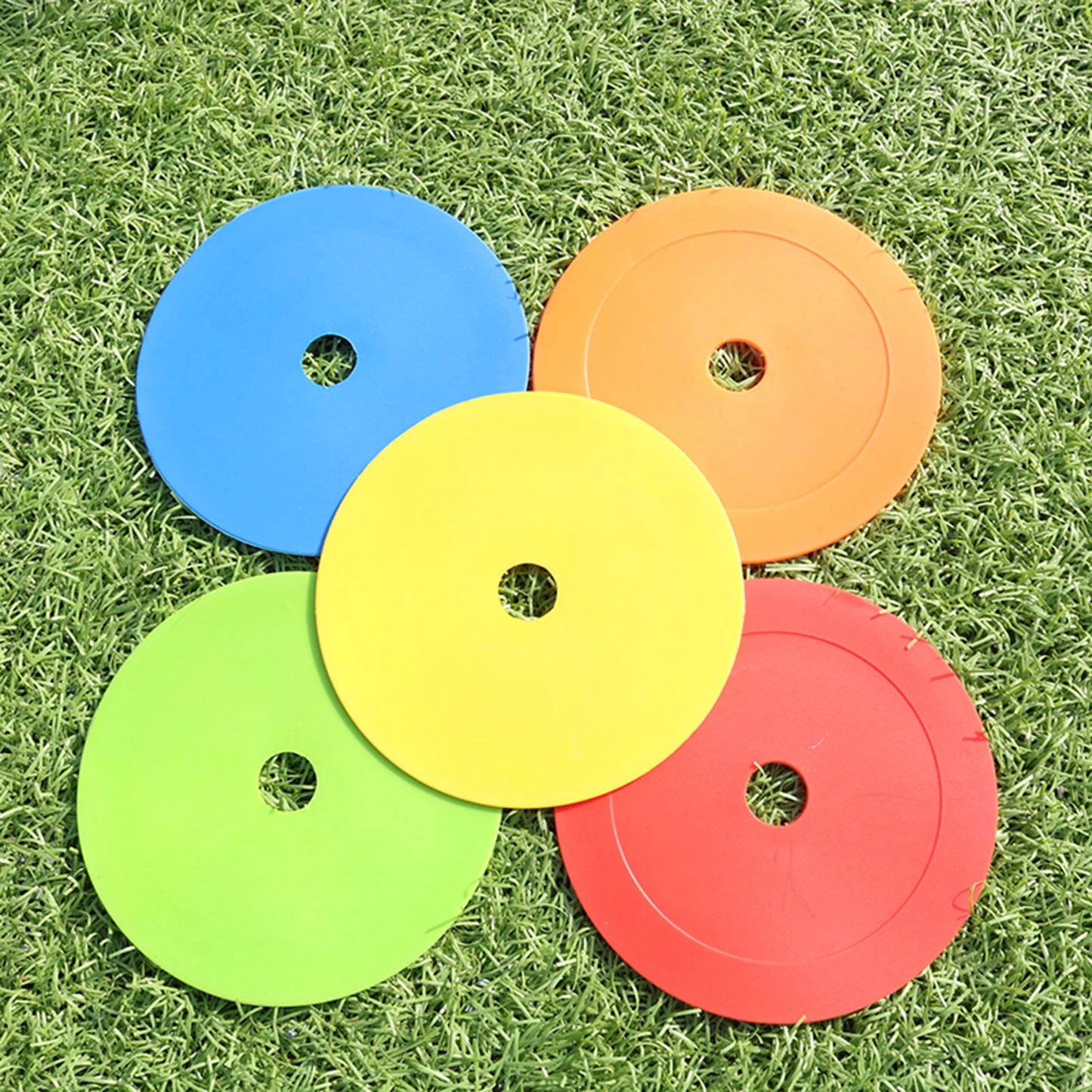 10pcs Soccer Flat Cones Marker Disc Portable Training Equipment