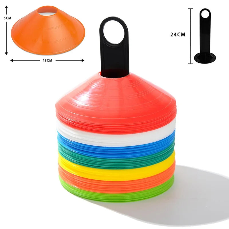 Fußballkegel Disc Con mit Tragetasche und Halter für Agility-Training