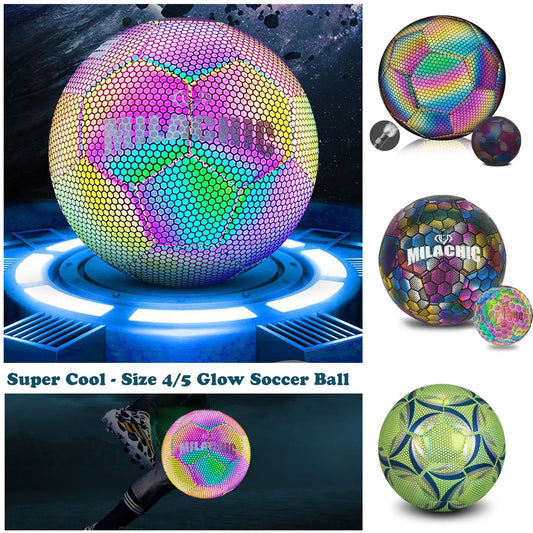 Super Cool Reflective Football Night Glowing Soccer Ball