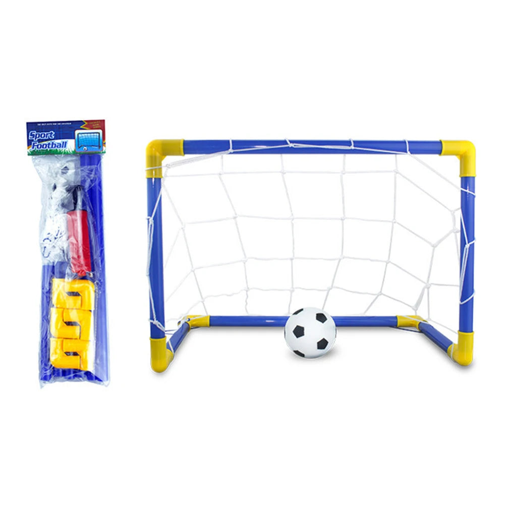 Indoor Mini Folding Soccer Goal Post Net Set + Pump