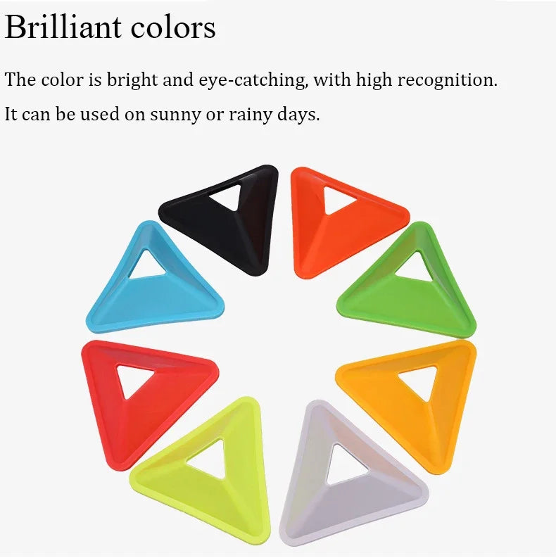 10PCS Triangle Football Training Disc Marking Agility Training Cones