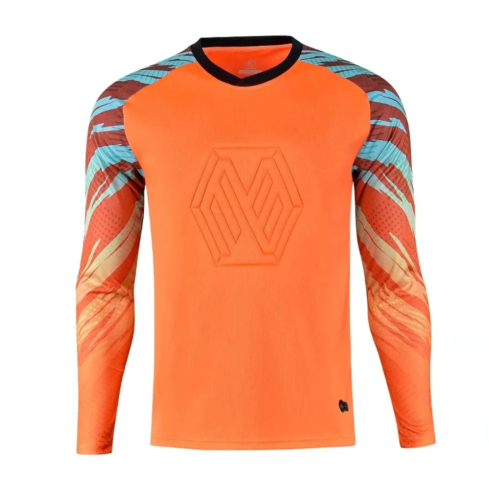 Adult Men Soccer Goalkeeper Jerseys Tops Elbow Chest Protector