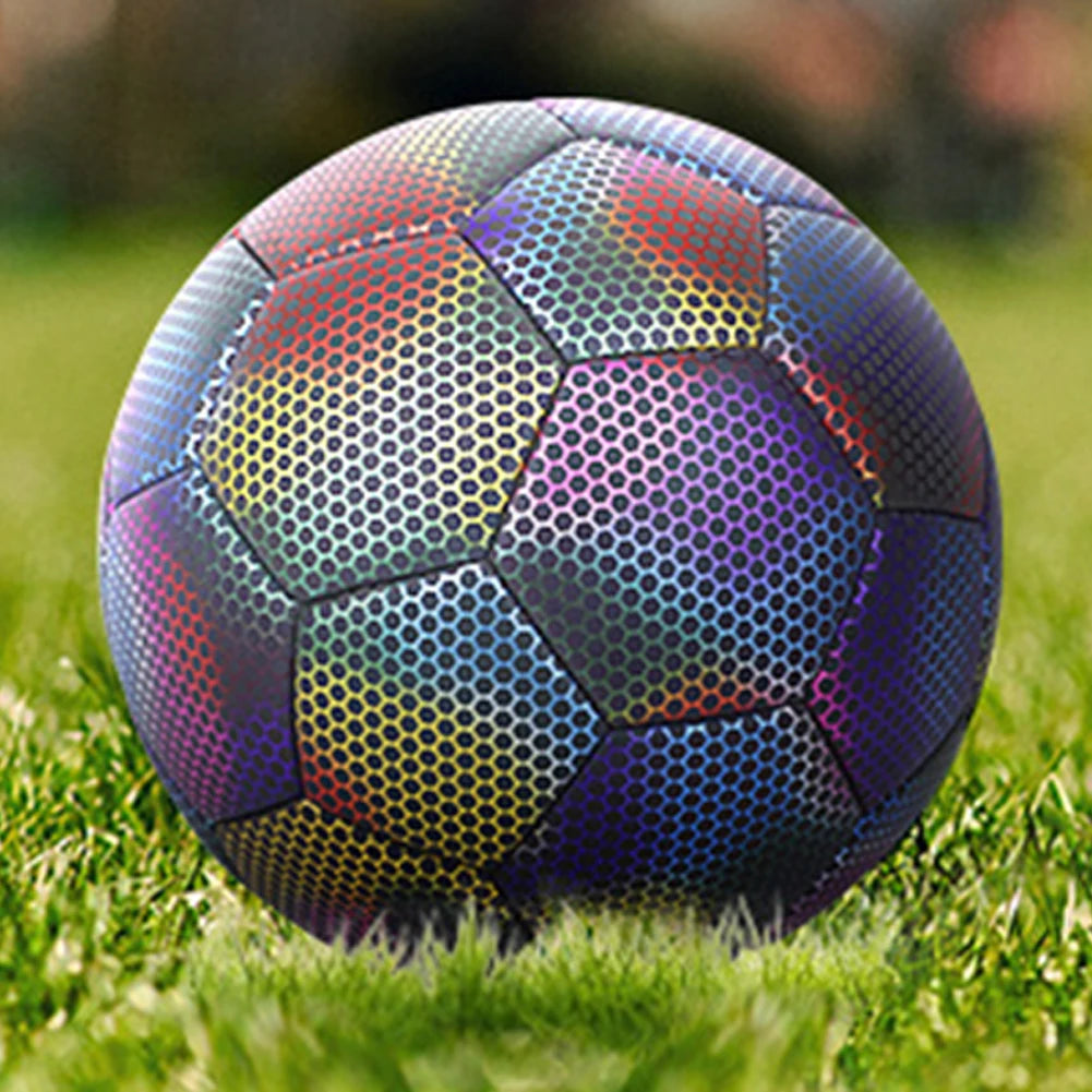 Leuchtender, reflektierender Fußball, Größe 5, PU, ​​leuchtender Fußball