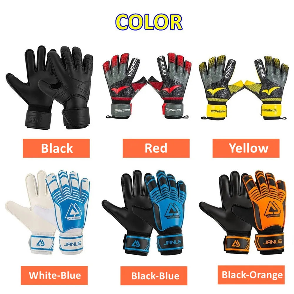 Professional Goalkeeper Gloves Black Blue Soccer Football