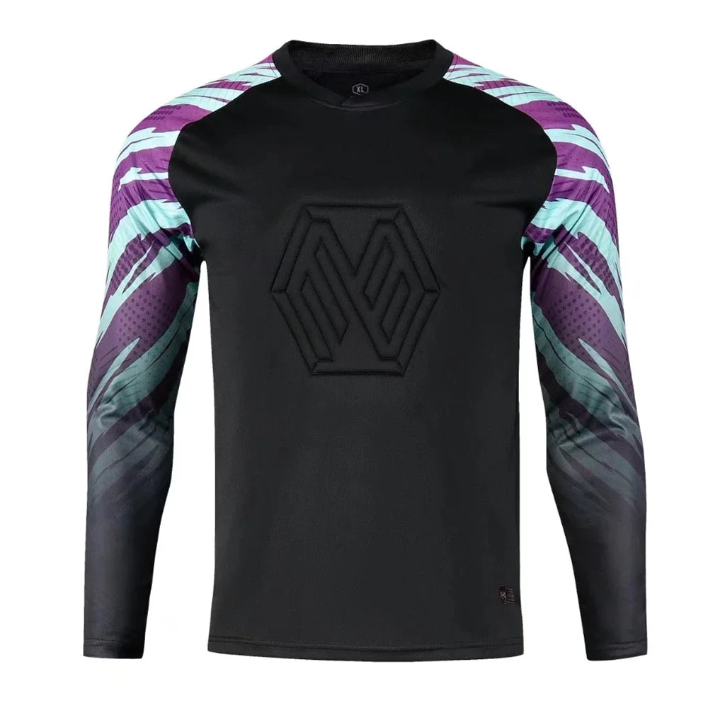 Adult Men Soccer Goalkeeper Jerseys Tops Elbow Chest Protector