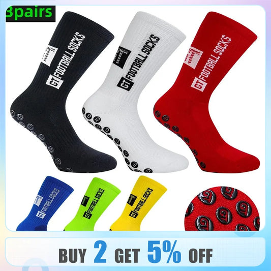 Football Socks 3Pairs Silicone Bottom Men Soccer