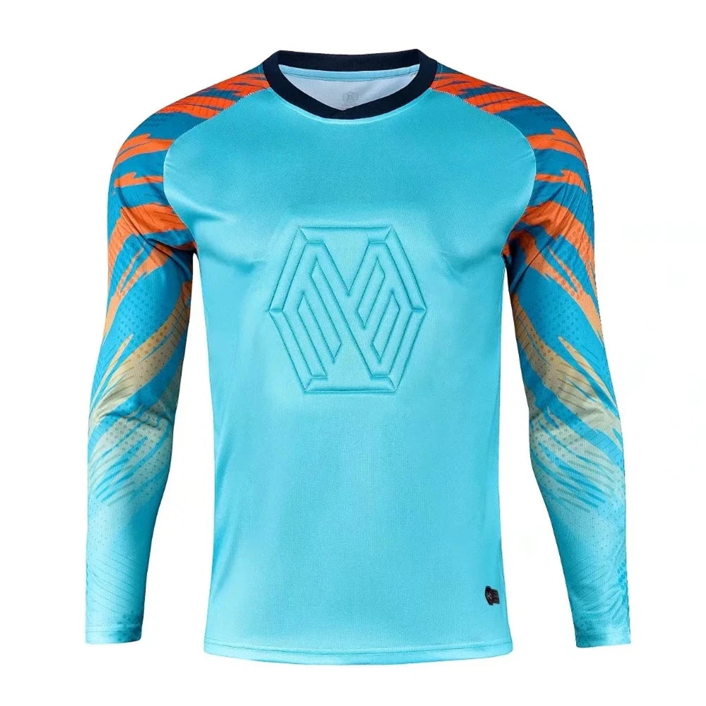 Adult Men Soccer Goalkeeper Jerseys Tops Elbow Chest Protector