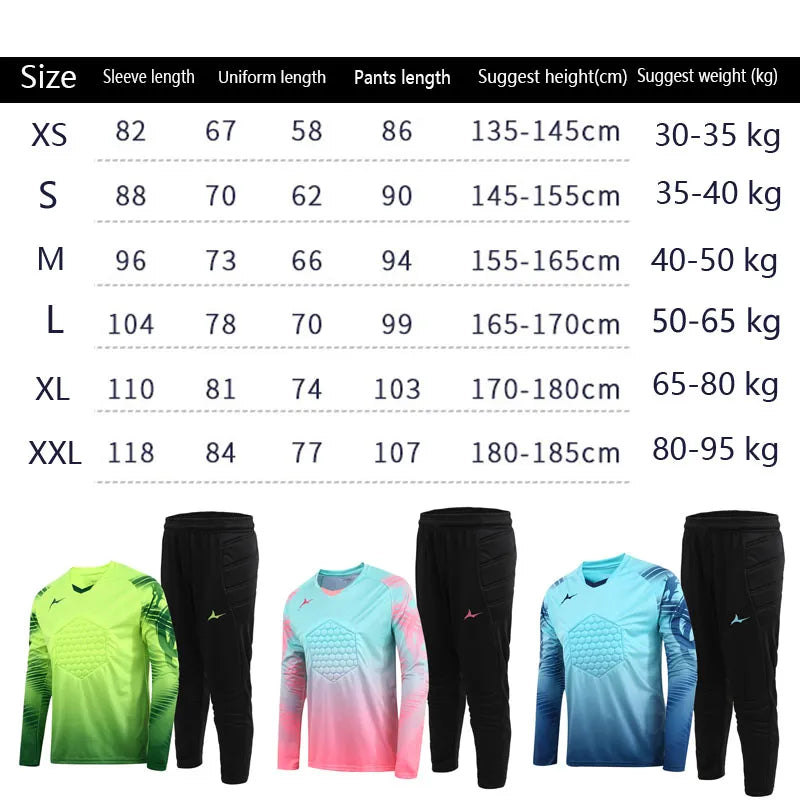 Soccer Goalkeeper Jersey For Kids Protection With Sponge Adults