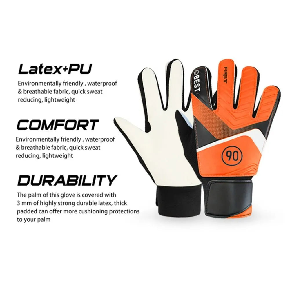 1 Pair Children Soccer Goalkeeper Gloves Anti-Collision Latex