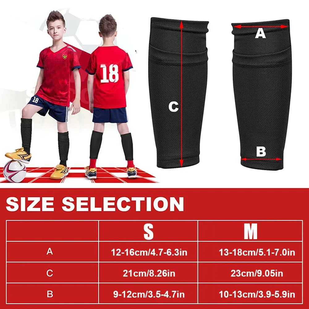 1Pair Kids Soccer Shin Guard Sleeves Flexible