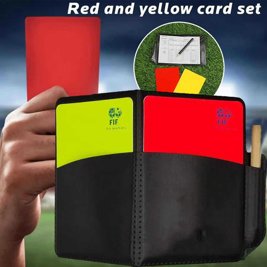 Soccer Referee Record Book Fluorescent Red Yellow Cards